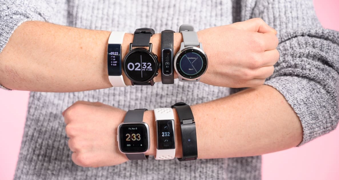fitness tracker watches around arms