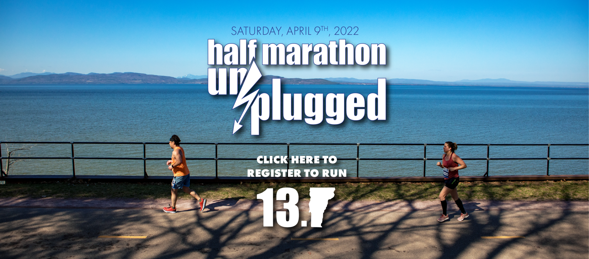 Runners run along the Burlington Bike Path at the 2021 Half Marathon Unplugged.